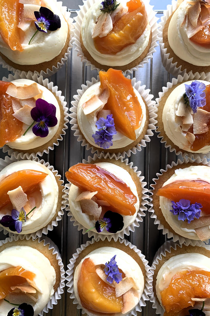 Pink Peach Cake - Curd Cupcakes