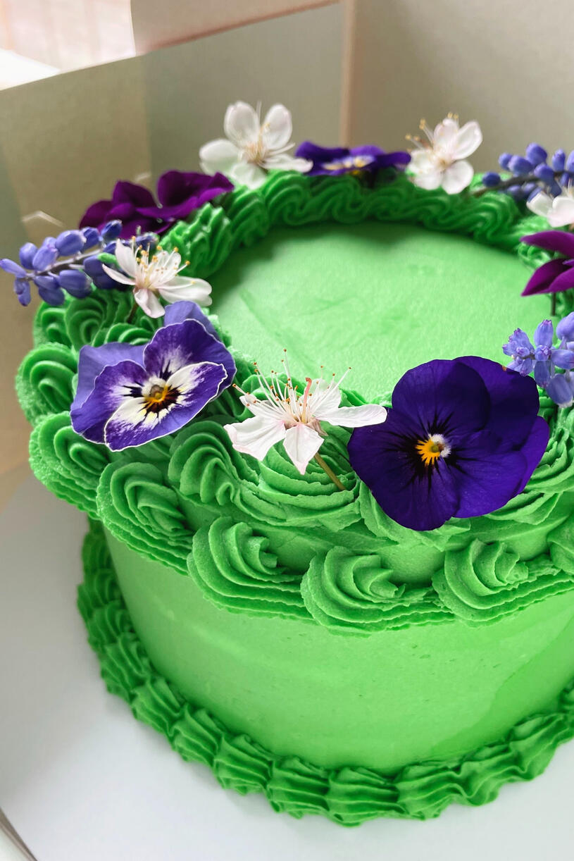 Pink Peach Cake - Green Goddess Cake